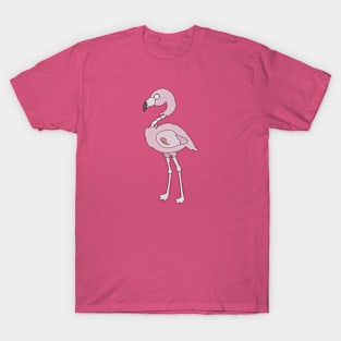 Zombie Pink Flamingo Cartoon // Funny Halloween Zombie T-Shirt